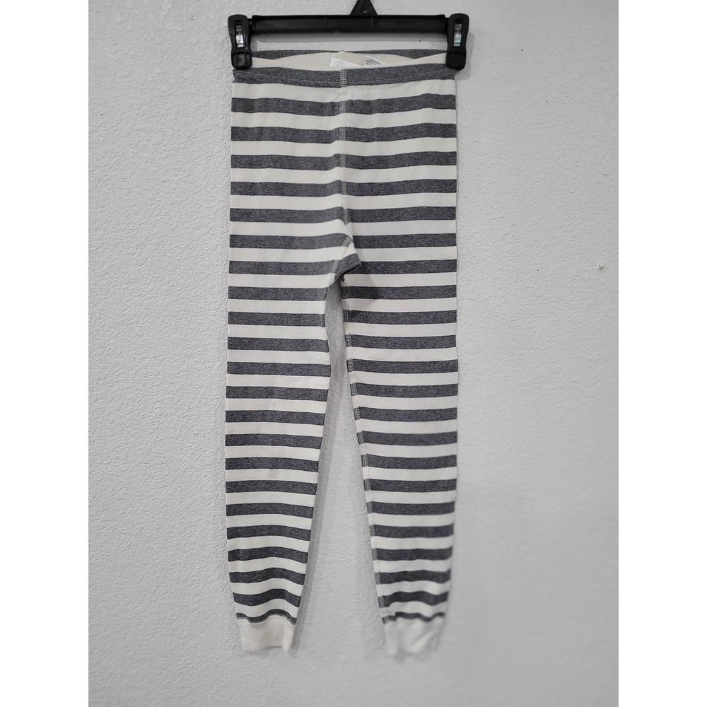 Hanna Andersson Grey White Striped Organic Cotton Pajama Pants Kids 10 #10